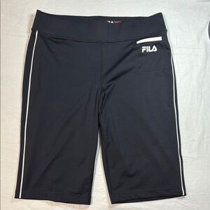 Fila Black Performance Shorts with White Trim size M